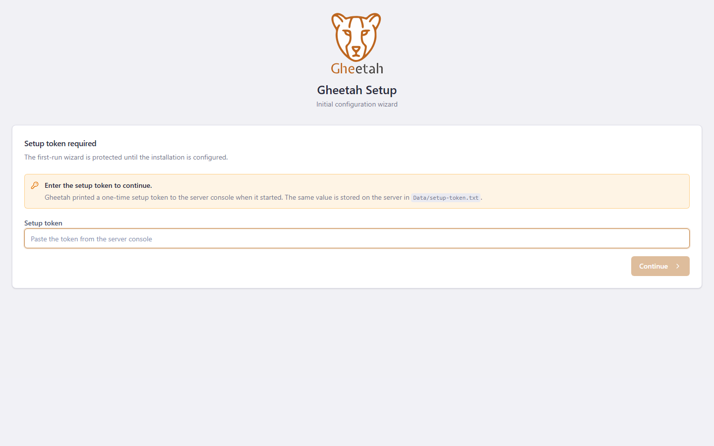Open Gheetah for the first time