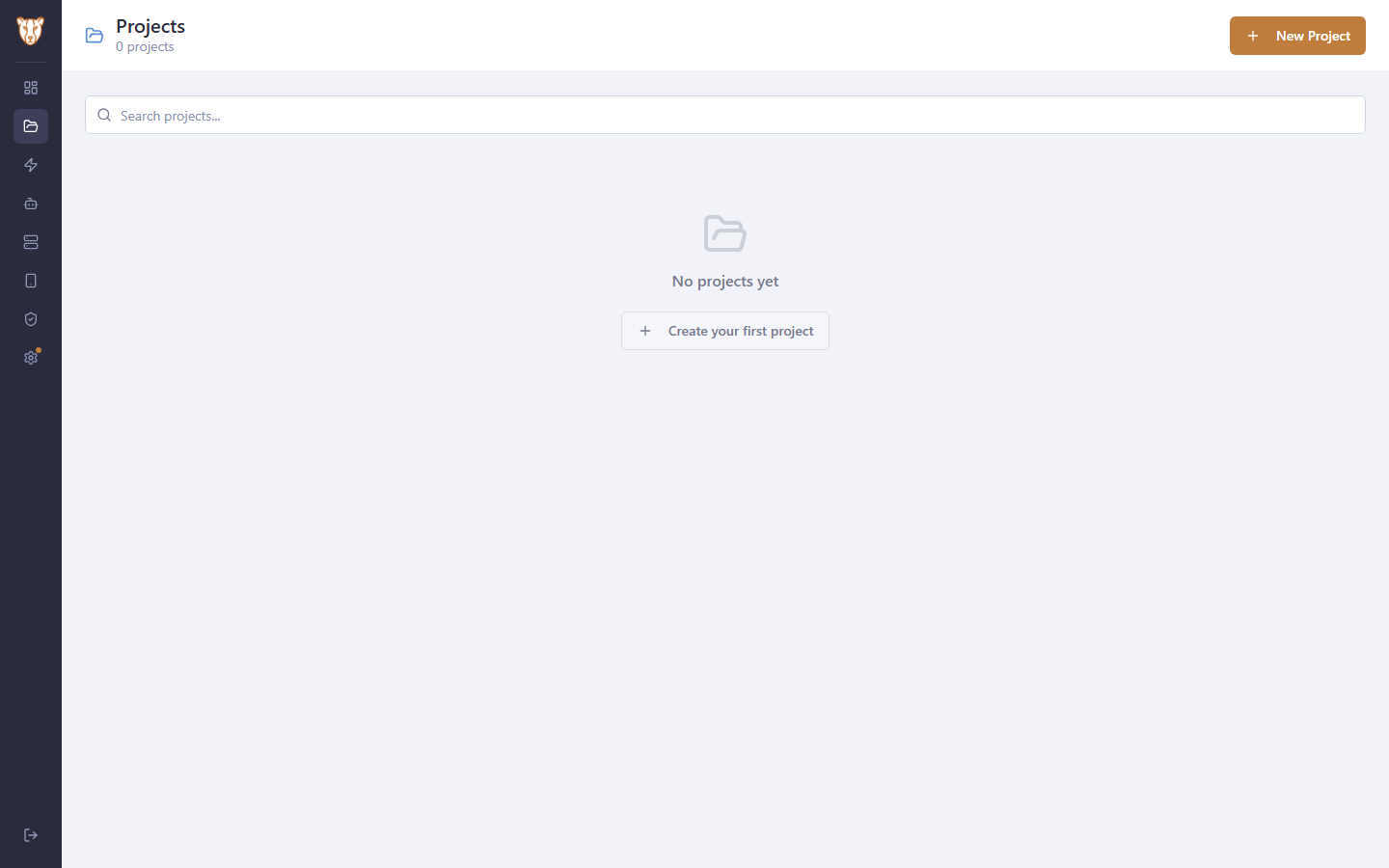Open the projects page